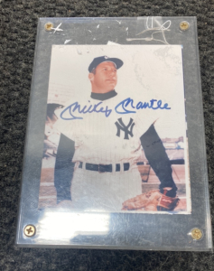Mickey Mantle Signed Picture 3x5
