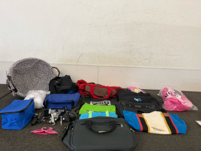 Miscellaneous Bags, Fishing Reels, Lunch Bags, Blow Up Flamingo Floaty And More