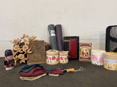 Seasonal Matt, Purple Yogo Mat, Umbrella, Decorative Boxes, And More