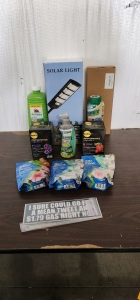 Keep That Garden Green With This Lot!- Including Plant Food, Climbing Trellis For Plants, Solar Light, Tiki Torch Fuel, And More!