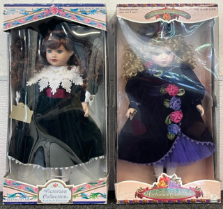 Collectable Porcelain Dolls &mdash;1998 Victorian Collection Limited Edition Porcelain Doll by Melissa Jane #76867 & Vintage 1997 Melissa Jane Porcelain Doll Victorian Collection Limited Edition