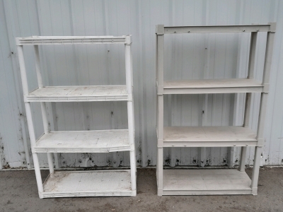 (2) 34 x 57 & 34 x 54 Plastic Shelves