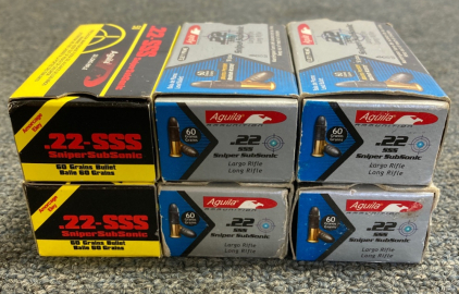 (6) Boxes of 22 Sub-Sonic Long Rifle Ammo