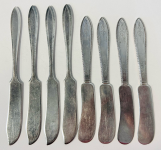 (8) Vintage Silver Toned Butter Knives
