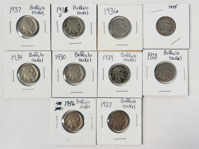 (10) Vintage Liberty Nickels (1929-1937)