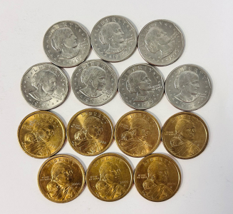 (7) Various Dated Susan B. Anthony Dollars and (7) Various Dated Sacagawea Dollars