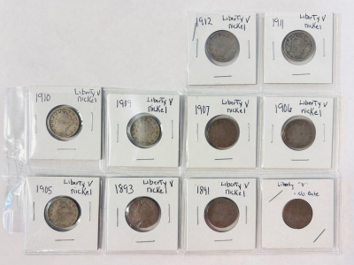 (10) Vintage Liberty Nickels (1891- 1912)