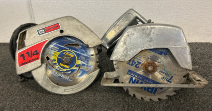 (Tested-Working) Sears Craftsman Circular Saw 1-1/4 Horsepower 24T Blade, And (Tested-Working) Irwin 7-1/4&rdquo; 23T