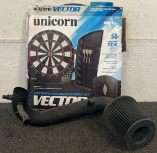 Unicorn Vector Electronic Dartboard Cabinet Set & K&N performance air intake system