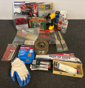 Tools & Supplies Inlcuding Manuals, Tail Light, Air Brush Kit, Paintbrushes, Sawblades, Gloves & More