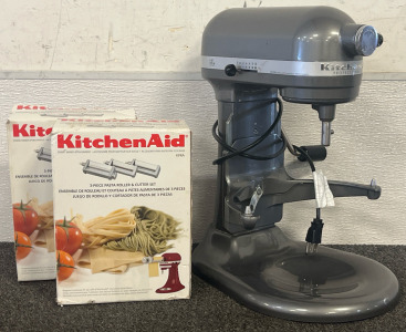 KitchenAid Professional 600 Series stand mixer & (2) 3 Piece Pasta Roller & Cutter Sets