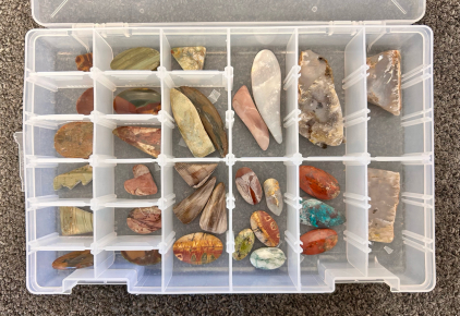 Plano Organizer With Collection Of Polished Stones