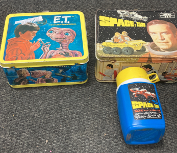 (2) Vintage Metal Lunchboxes & Thermos