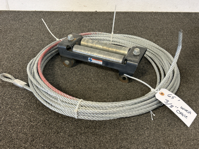 65' 3/8" Winch Cable and Roller Fairlead