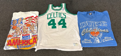 Boston Celtics NBA Fan Jerseys, USA Basketball Dream Team Shirt, And 1991 Duke NCAA Championship Shirt