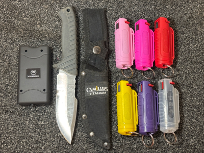 Ultimate Self-Defense Kit &ndash; (6) Pepper Spray, Knife & Taser Bundle