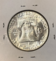 1956 MS60 Silver Mint State Franklin .25c - 2