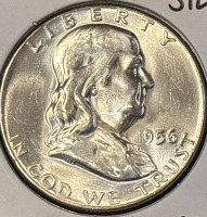 1956 MS60 Silver Mint State Franklin .25c - 3