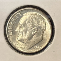 1947-D MS65 GEM Silver Roosevelt Dime - 3