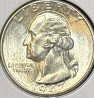 1947-D MS65 GEM Silver Washington .25c - 3