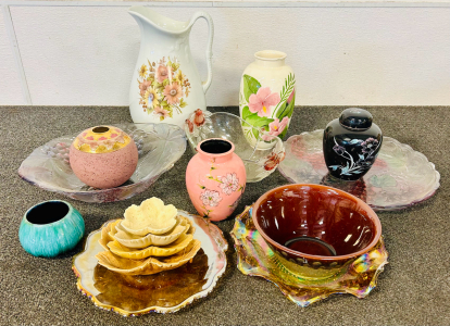 Vintage glassware and Pottery: Bowls and Vases