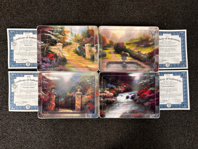 (4) Collectible Thomas Kinkade Plates With Certificates Of Authenticity
