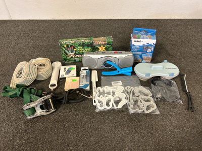 Household Items Including: Cookie Cutters, Super Bright LED Lights, Straps, Wireless Lavalier Microphone, And More
