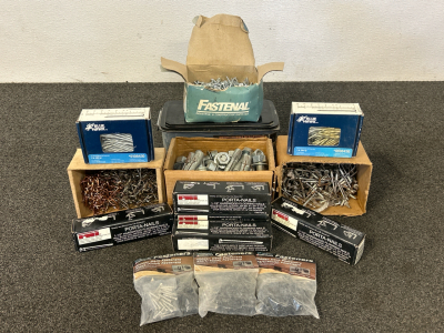 Construction Supplies Including : Galvanized Nails, Hidden Deck Fasteners, Porta Nails Flooring Nails, and More Hardware