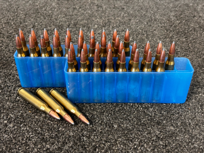 (39) Rounds Of .257 Roberts Ammo in Blue Cases