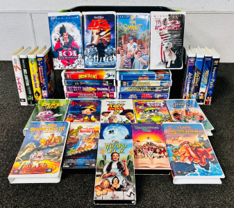 Large Collection Of Classic VHS Favorites Including: Wizard Of Oz, Charlottes Web, Land Before Time, Angels In The Outfield, Rugrats and Many More