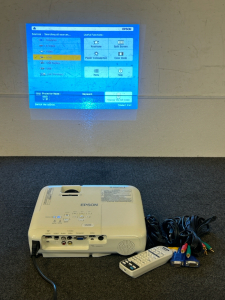 Epson Projector With Remote and Cables