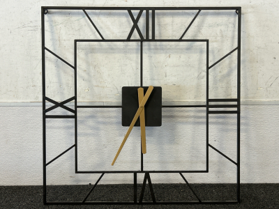 Wall Decor Including Metal Clock and and (2) Pictures