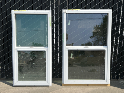 Builders First Source White Standard Frame Vertical Sliding Windows