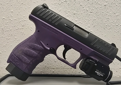 Walther CCP 9mm Pistol, Serial WK122599, Purple Grip, TLR-7 Attached