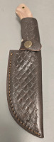 Hand Made Damascus Steel Tracker Hunting Knife By Hunting Hawk Inc With Leather Sheath- Brand New - 5