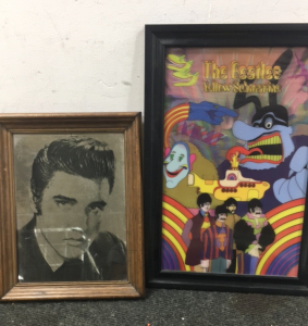 Elvis Presley Mirror and The Beatles ‘Yellow Submarine ‘ Pop Art