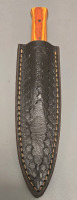 Hand Made Damascus Steel Boot Knife By Hunting Hawk Inc With Leather Sheath, Full Tang- Brand New - 5