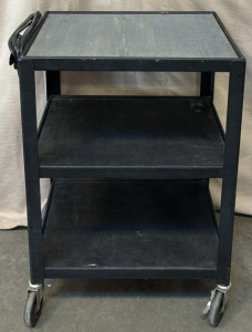 Black AV Cart w/ Wheels