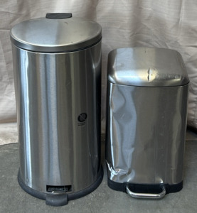 (2) Small Trash Cans