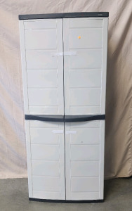 Workforce 2-Door Plastic Storage Cabinet With Inner Shelves 17.5"&times;30"&times;69.5"