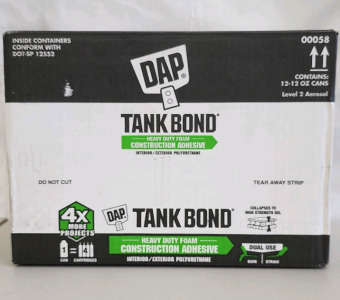 (12) Cans Of DAP Tank Bond Heavy Duty Foam Construction Adhesive!