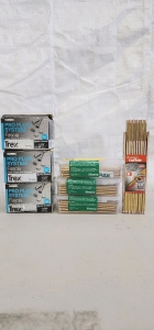 (3) Boxes Of 100 CT Pro Plug System Fasica Deck Plugs And Screws, (3) Boxes Of 50 CT Spax 9x5 IN Double Barrier PowerTrim Screws, And A Crescent Lufkin Extention Ruler!