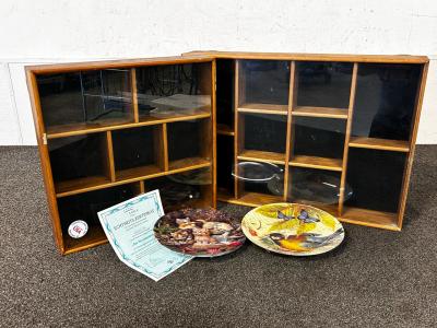 (2) Shadow Boxes and (2) Collectible Plates