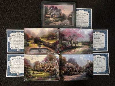 (5) Collectible Thomas Kinkade Plates With Certificates Of Authenticity