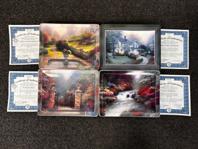(4) Collectible Thomas Kinkade Plates With Certificates Of Authenticity
