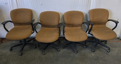 (4) Brown Office Chairs