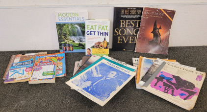 Miscellaneous Books, Including Music Books For Piano, Vocal, And Guitar, Like Handel's Messiah, Puzzle Books, And Health Books