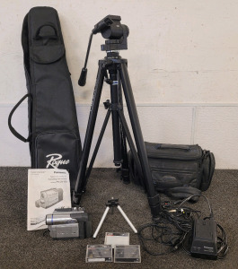 Panasonic PV-DV103 Digital Video Camcorder With Battery And Charger, CPC VB 860 Compact Tripod with Extendable Height, And Digital Video Cassettes