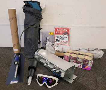 V-Camp Foldable Table, Whirlpool Dishwasher Heating Element, Clothes Dryer Heating Element, "Solid Gold" Cat Food, Steel City Trowel, Door Knob, Office Chair Gas Lift, And Surveillance Sign
