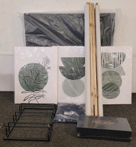 Straight Hair Comb, Wall Hangings And Canvases, Wine Holder, And Posterboards